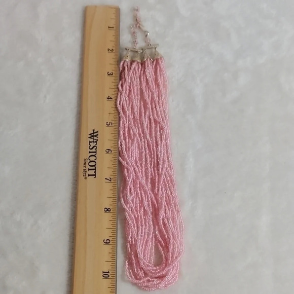 Vintage Pink Seed Bead Necklace Hook Closure - Picture 7 of 8